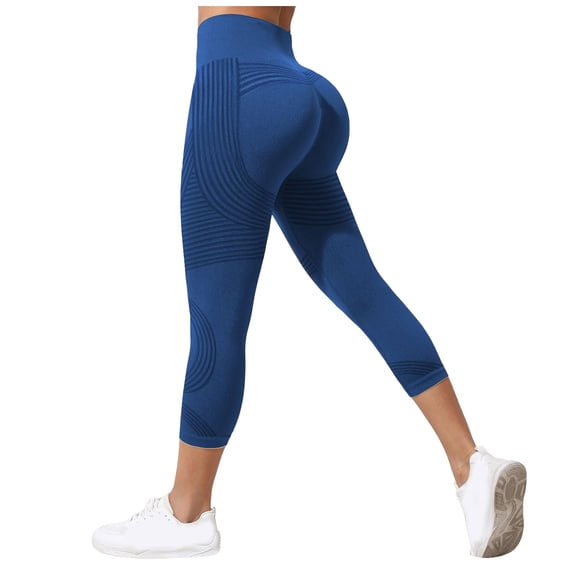 felwors Anti Cellulite Compression 3D Leggings for Women with Resistance Bands Lifting Tummy Control Cropped Yoga Pants (Navy, S)