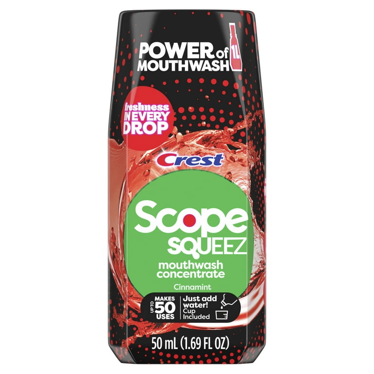 コウシ♡イリスモーク50ml Scope Squeez Mouthwash Concentrate, Cinnamint, 50mL Bottle