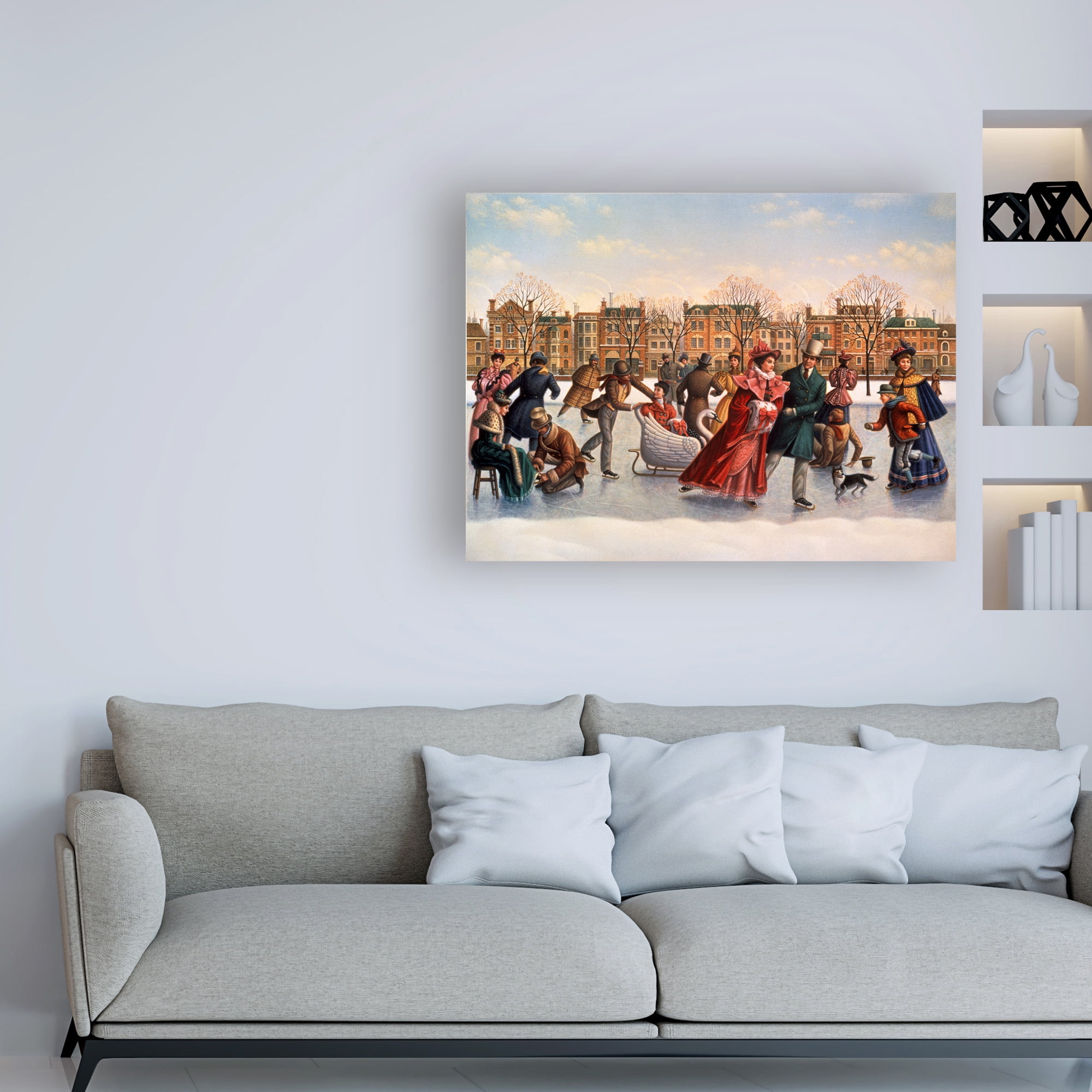 Trademark Fine Art 'Victorian Skaters' Canvas Art by Dan Craig