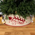 thumbnail image 2 of Falda de árbol de Navidad Alce tirando de un delantal de árbol de Navidad decorado debajo del árbol, 2 of 5