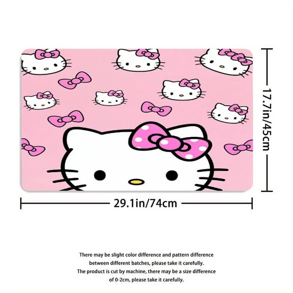 3-piece Set Bathroom Accessories" ,Cute Pink Cartoon Bow Seamless Kids Wallpaper Flannel Bathroom Rug Trio
