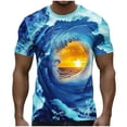 thumbnail image 1 of Tops para hombre, blusas y camisas de manga corta con cuello redondo para hombre, camiseta informal de verano con estampado de manga corta y cuello redondo para hombre, blusa para hombre, 1 of 4