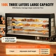 thumbnail image 3 of VEVOR 3-Tier Commercial Food Warmer Display Countertop Pizza Cabinet with Light, 3 of 9