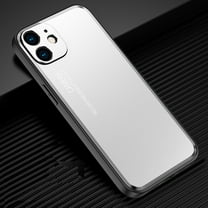 Dteck for iPhone 11 Case Aluminum Alloy Backplane TPU Shockproof Bumper Protective Case with Metal Camera Protector for iPhone 11, Silver