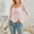 thumbnail image 4 of Women'S Y2k Aesthetic Trendy Long Sleeve Shirt Cute Ruched Drawstring Slim Fit Pullover Tops Y2k Clothes Pink XXL, 4 of 7