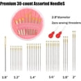 thumbnail image 2 of 4 Pack Assorted Needles with 2 Threaders,Sewing Needles for Hand Sewing Repair,Premium Hand Sewing Needles,Large Eye Stitching Needles,1 Pack/30-Count Assorted Embroidery Needles (Pink), 2 of 7