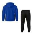 thumbnail image 4 of Unisex Casual Matching Tracksuit Solid Plain Hooded Sweatshirt Drawstring Waist Jogger Pants 2 Piece Sportswear Outfit L, 4 of 6