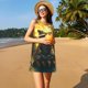 thumbnail image 3 of Easygdp Tree Meditating Raccoon para Vestido Transpirable de Mujer, Vestido Suelto de Manga Corta con Pliegues y Bolsillos para el Verano, 3 of 7