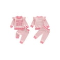 thumbnail image 2 of BemeyourBBs Auntie's Little Bestie Baby Girl Clothes Toddler Girls Spring Fall Winter Outfits Long Sleeve Letter Sweatshirt Pants Set, 2 of 9