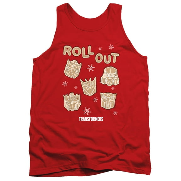 Transformers Roll Out Christmas Cookies Unisex Adult Tank Top, Red, X-Large