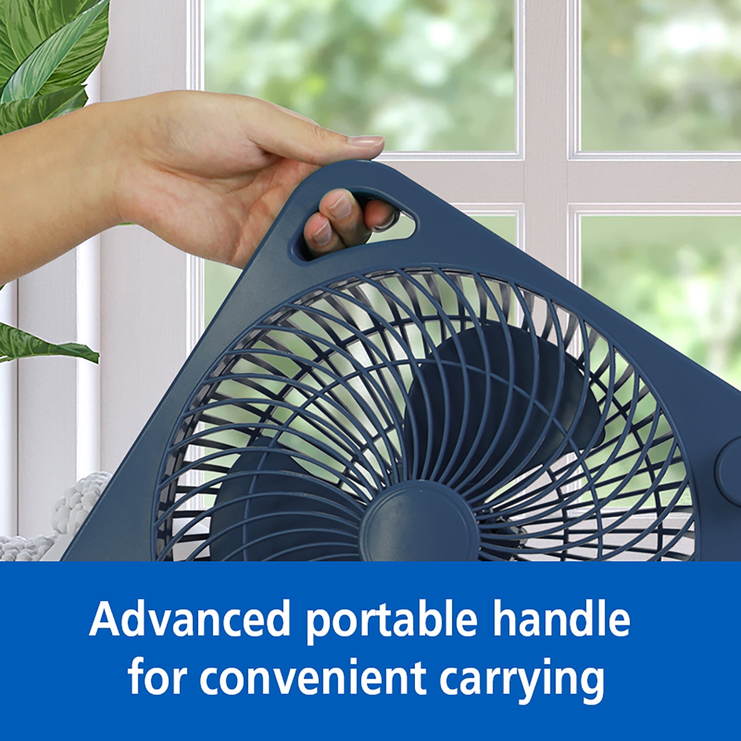 Mainstays 9 in 3-Speed Indoor Personal Table Electric Fan, Washed Indigo, Model FN2006WI