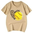 thumbnail image 3 of Hiijoy Toddler Girls Baseball Graphic Tee Short Sleeve Summer Casual Sports T-Shirt, 3 of 3