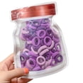 thumbnail image 1 of 100PCS Solid Color Hair Tie No Damage Elastic Hair Band Ponytail Holder with Bag, 1 of 10