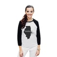 thumbnail image 2 of Thread Tank Home Roots State Illinois IL Unisex 3/4 Sleeves Baseball Raglan White Black Medium, 2 of 4