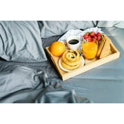 Sleepgram 100% Pure Organic Bamboo Bed Sheet Set 4 Pieces (Twin XL, Grey)