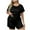 Black, variant on yievot Women's Plus Size Pajama Sets Short Sleeve T-Shirt and Shorts Loungewear 2 Piece Soft Sleepwear