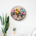 thumbnail image 4 of 12 Inch Wall Clock Battery Operated Silent Clock Decorative for Office, Kitchen, Outdoor, Living Room，Beautiful Bright Birds Flowers Creative, 4 of 4