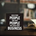 thumbnail image 4 of Zomyto 7x7 Inches Build Your Business Thank You Gifts Office Decor Funny Inspirational Desk Decor Gifts Boss Day Leader Staff Rustic Wooden Box Sign for Table Office Shelf Black, 4 of 6