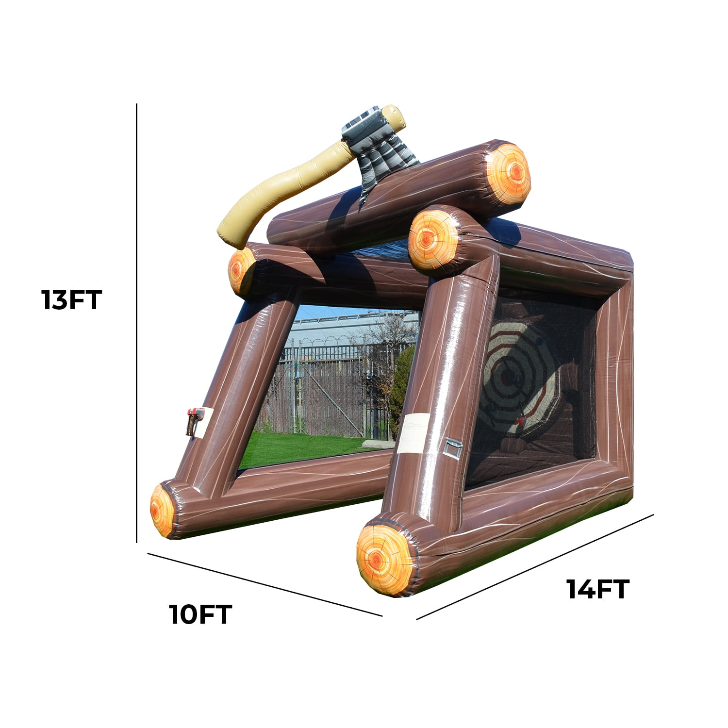 XJUMP Outdoor Inflatable Throwing Target Axe Game with Blower and Foam Axes Kids and Adults, Commercial Grade