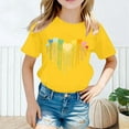 thumbnail image 2 of Tisuna Girls Shirts Child Heart Print Short Sleeve Crew Neck Tops Beauty Casual Summer Kids Daily Wear Yellow Size 12-14 Years, 2 of 5