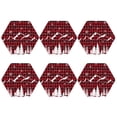 thumbnail image 2 of Balery 6 Pcs Christmas Tree Buffalo Plaidleather Coasters Set, Drink Table Cup Coasters For Living Room Kitchen Coffee Decor, 2 of 9