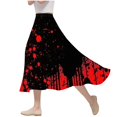 thumbnail image 2 of WFJCJPAF 2024 New Halloween Clearance! Skirt for Women,Women's Casual Flowers Printed A-line Elastic Waist Skirt - Red XXXL, 2 of 6