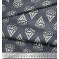 thumbnail image 2 of Soimoi Modal Satin Fabric Leaves & Floral Block Print Fabric by The Yard 42 Inch Wide, 2 of 3