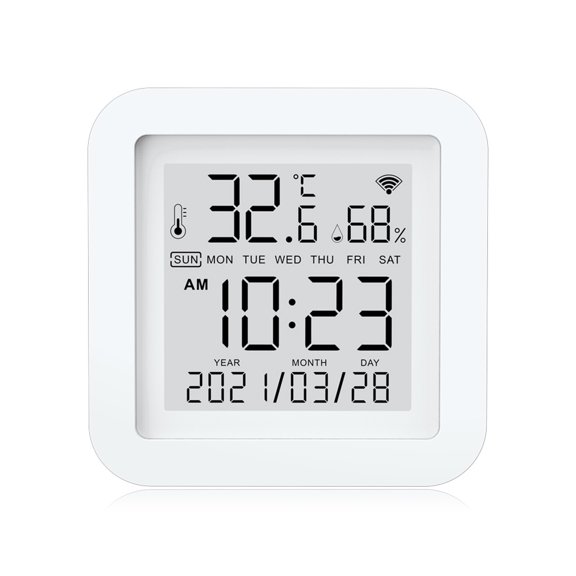 Bearachild Sensor de temperatura y humedad, asistente de voz, higrómetro de alimentación USB, Detector de termómetro para sala de estar y Electrónica