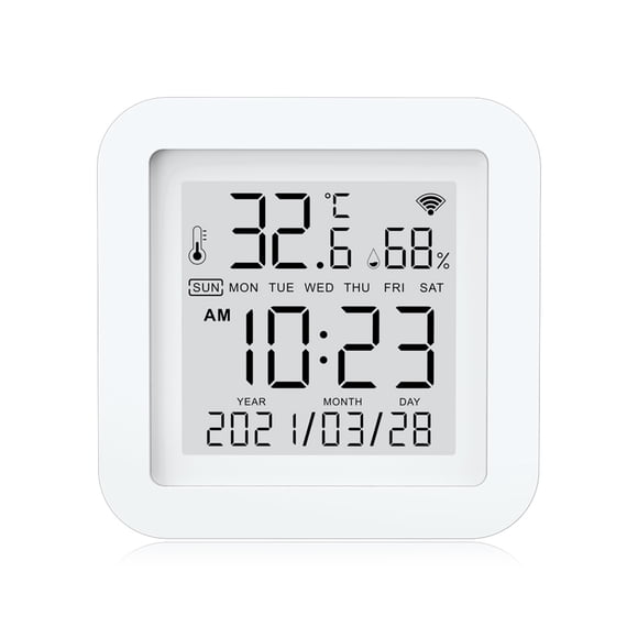 Injueey Sensor de temperatura y humedad WiFi asistente de voz higrómetro en tiempo Real interior dormitorio sala de estar Hotel termómetro Electrónica