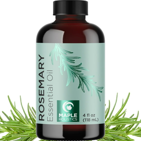Maple Holistics Pure Rosemary Oil - Undiluted Natural Rosemary Essential Oil for Diffusers Aromatherapy Beauty and Self Care - Huile Essentielle Romarin Pour D