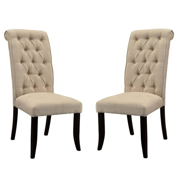 Furniture of America Verona Upholstered Dining Chairs - Set of 2, Beige