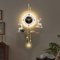 thumbnail image 3 of Gold Wall Clock for Living Room,Large Gold Decorative Wall Clock with Light,Creative Silent Wall Clocks Decorative for Kitchen/Entryway/Bedroom/Office Metal Wall Decor, 3 of 7
