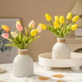 thumbnail image 5 of Vaupan Plastic Vase Imitation Ceramic Texture Simplicity Type, Flower Vase Container Minimalism Style for Rustic Home Decor, Modern Farmhouse Leisure Ideal Self Decor, Suitable for Living Room, 5 of 7