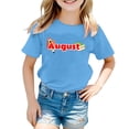 thumbnail image 1 of TZEWGL Cute Shirt For Girl Boy Short Sleeve Crew Neck Monthly Word Prints Blouse For Kids size 5-6T, 1 of 4
