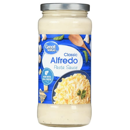 (6 Pack) Great Value Classic Alfredo Pasta Sauce, 16 (Best Tasting Canned Alfredo Sauce)