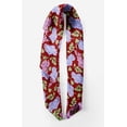 thumbnail image 2 of Bimba Foulard en Pure Soie à Imprimé Floral Feuilles Rouges et Lys pour Cheveux, Cou, Tête Bandanas pour Femmes 40 x 80 Pouces, 2 of 6