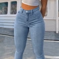 thumbnail image 4 of Pantalones Colombianos para Mujer Colombian Jeans for Women Butt Lifting Stretchy Skinny Jeans High Waisted Jeggings Light Blue S, 4 of 5