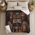 thumbnail image 5 of Chocolate Labrador Retriever My Heart Belongs My Lab, Playful Pet Portrait Pattern, Warm Flannel Blanket for Living Room and Reading Nook, Dog Moms person's Day Gift, Pet Lover Home Decor, 5 of 9