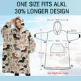 thumbnail image 4 of Oversized Wearable Blanket Hoodie,Dachshund and Flower Sherpa Blanket Hoodie with Super Pockets,Super Warm Fuzzy Pullover for Women & Men, 4 of 6