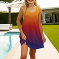 thumbnail image 4 of Girls Summer Sundress Sleeveless Gradient Dress Summer Casual A-Line Sundress with Pockets Sizes 4-12 ,Sie:100, 4 of 8