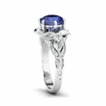 thumbnail image 4 of HeartsAndYou 2.4ct Natural Sapphire Diamond Engage Ring Floral Cocktail 14k SOLID White Gold, 4 of 9