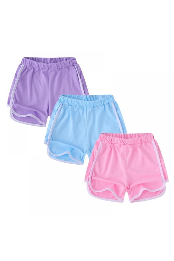 3 Packs Teen Girls Boys Running Shorts Gym Workout Yoga Sport Performance Short 2-11 Years