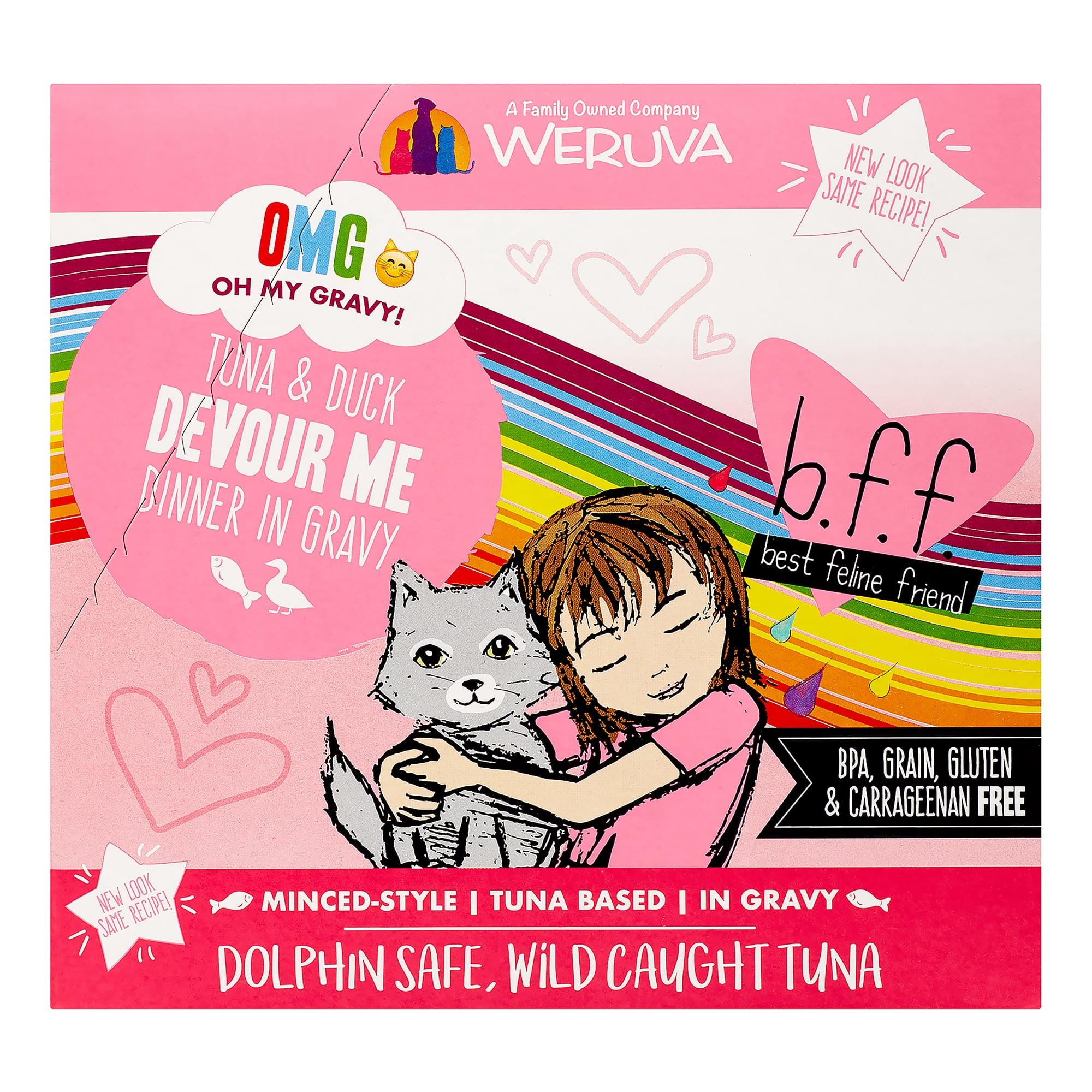 (12 Pack) Weruva BFF Devour Me Tuna & Duck in Gravy Adult Grain-Free Wet Cat Food, 3 oz. Cans