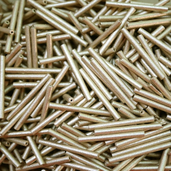 Gold Matte Satin Bugle Beads Czech Glass 25mm 1" Extra Long