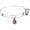 Pink, variant on October Birth Month Charm Bangle With Swarovski Crystal Teardrop Shape Rafaelian Silver