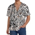 thumbnail image 1 of Fotbe Leopard And Zebra Camisa Estampada de Manga Corta para Hombre, Casual de Verano, Estilo Playero, Sin Arrugas-XX-Large, 1 of 5