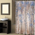 thumbnail image 2 of Fabric Shower Curtain, Blue Leaves Impressionist Forest Oil Painting Art Bathroom Curtain with 12 Hooks Waterproof No Bad Odor Machine Washable Bath Curtains for Bathroom, Spa Room, 72"x84", 2 of 6