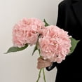 thumbnail image 4 of 20in Pink Hydrangea Artificial Flowers Latex Real Touch Fake Hydrangeas Bouquet Large Faux Flower for Home Table Centerpieces Wedding Garden Party Halloween Decoration, 4 of 9
