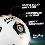 PlayBolt Soccer Ball Size 4 – 1 Pack Soccer Ball with Hand Pump for Kids & Teens – Training, Practice & Outdoor Play