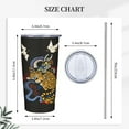 thumbnail image 3 of Japanese Style Dragon Tiger Tumbler Cup with Lid And Straw,20oz Insulated Double Wall Stainless Steel Travel Coffee Tumbler Mug, 3 of 6